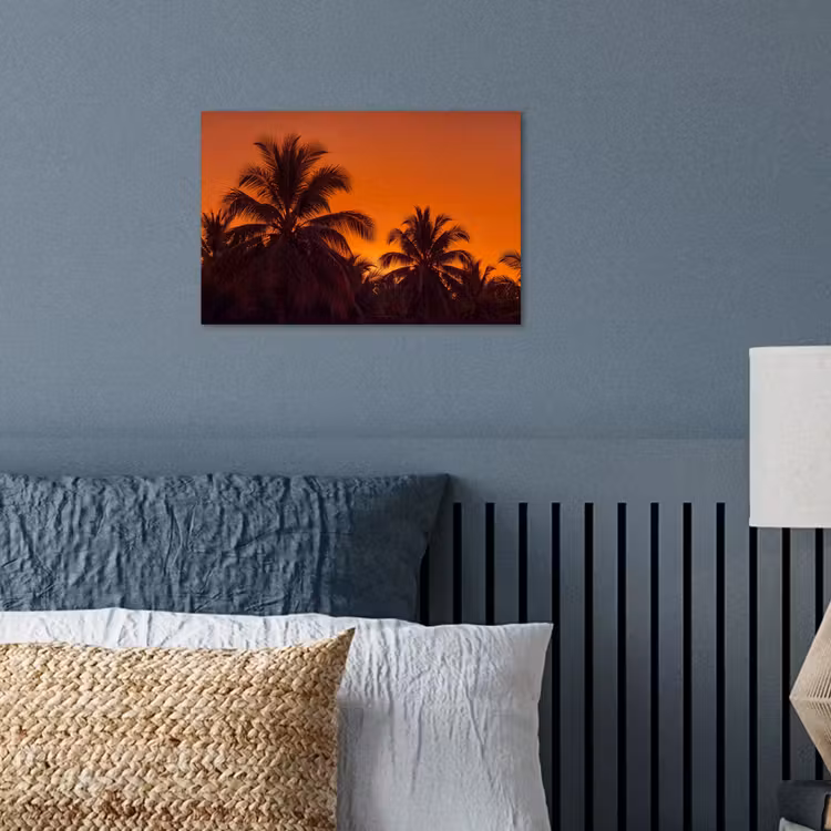Poster - Palmen - Zonsondergang - Oranje — 3