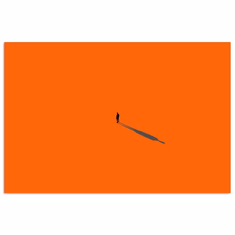 Poster - Persoon - Schaduw - Oranje — 1