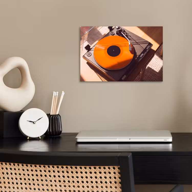 Poster - Platenspeler - Oranje - Muziek — 2