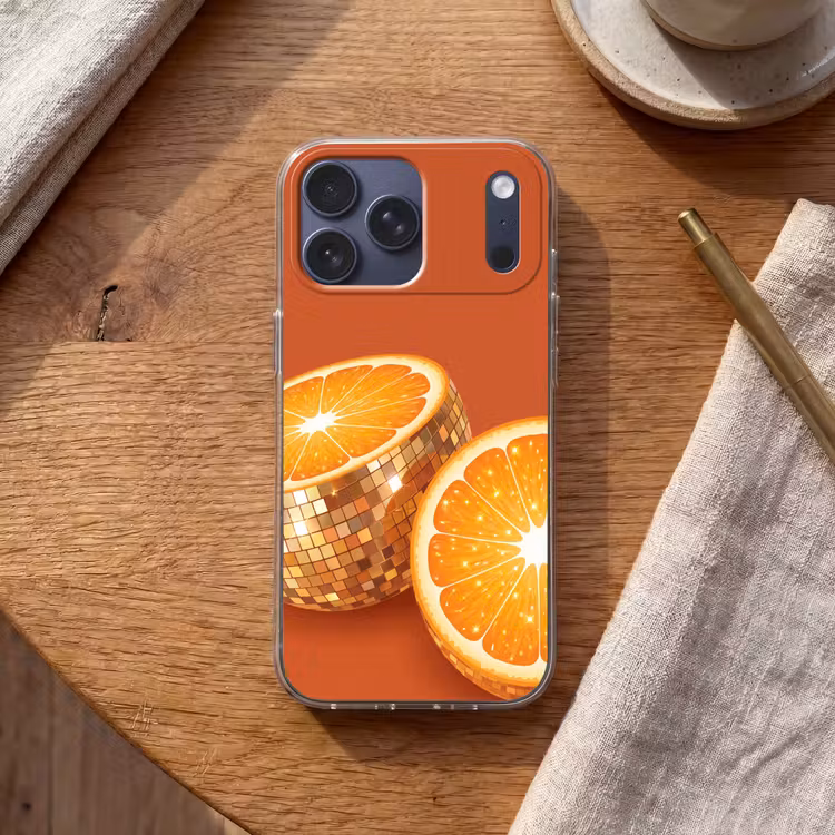 Telefoonhoesje Softcase - Fruit - Disco - Goud — 2