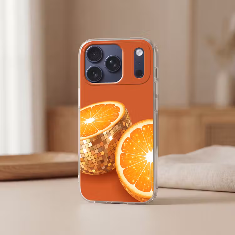 Telefoonhoesje Softcase - Fruit - Disco - Goud — 3