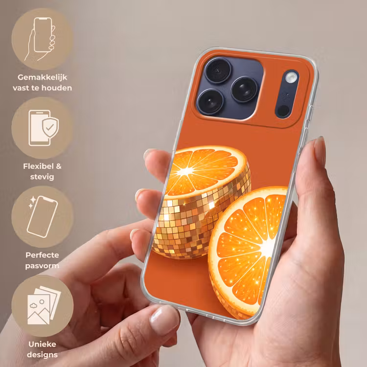 Telefoonhoesje Softcase - Fruit - Disco - Goud — 4
