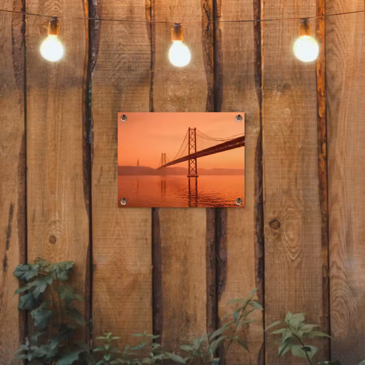 Tuinposter - Brug - Water - Oranje — 2