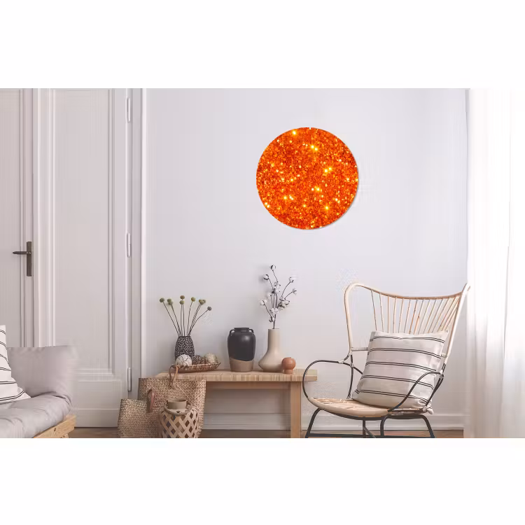 Wandcirkel - Aluminium - Glitter - Oranje - Abstract — 2