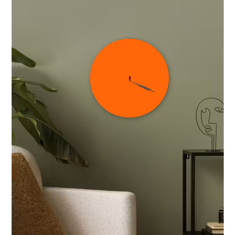 Wandcirkel - Glas - Persoon - Schaduw - Oranje — 3