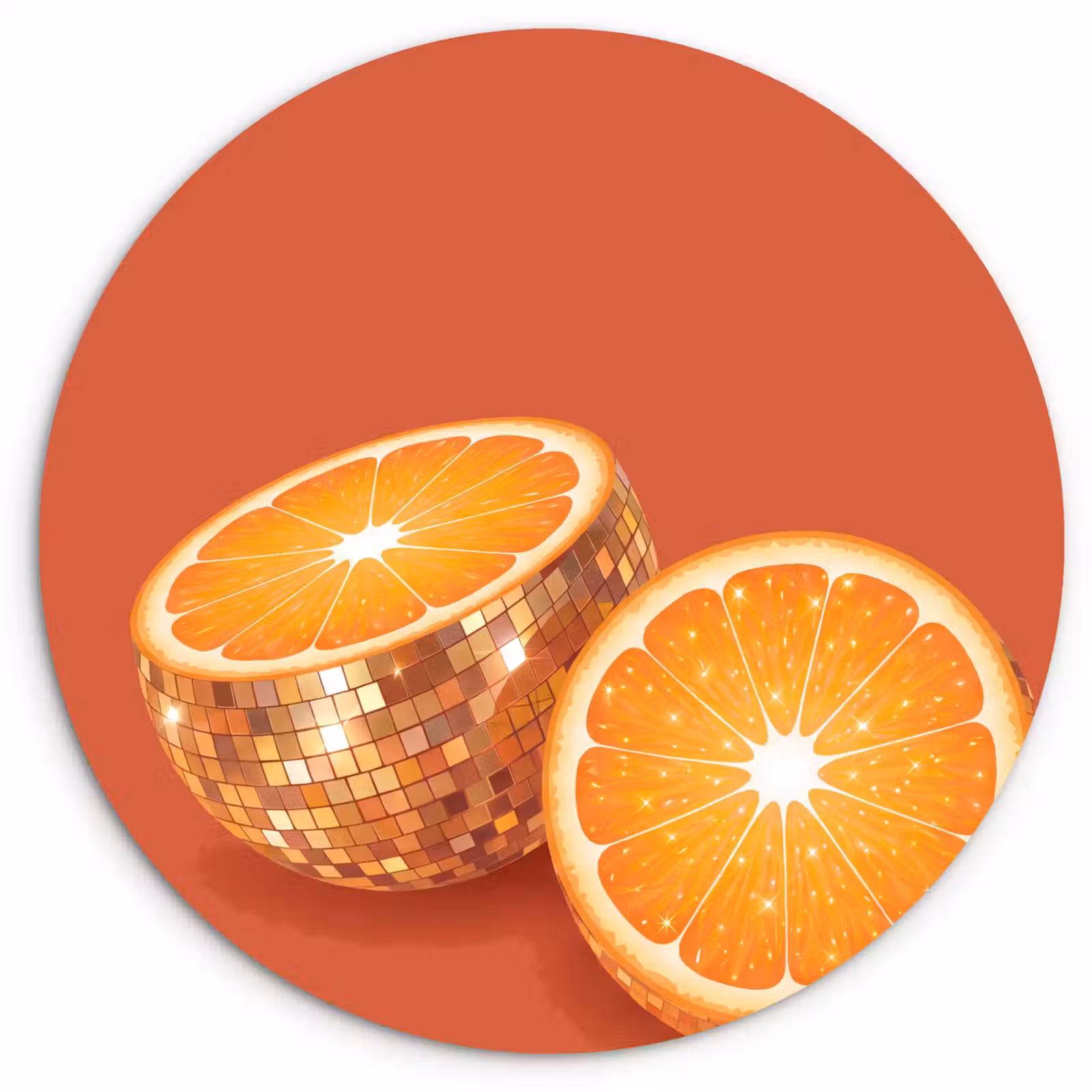 Wandcirkel - Glas - Fruit - Disco - Goud — 1