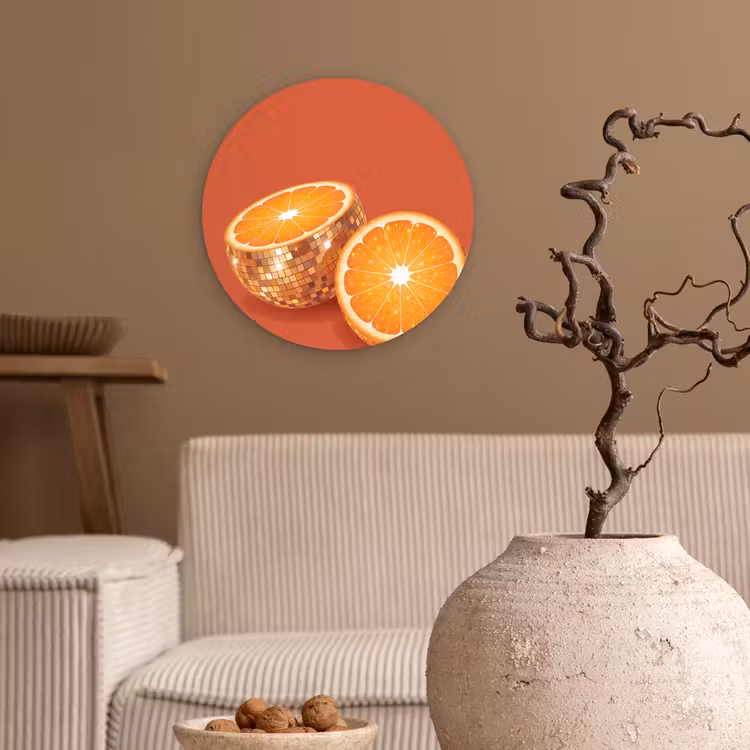Wandcirkel - Glas - Fruit - Disco - Goud — 2