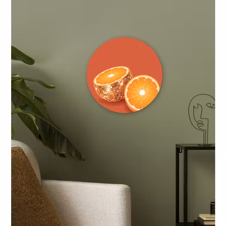 Wandcirkel - Glas - Fruit - Disco - Goud — 3