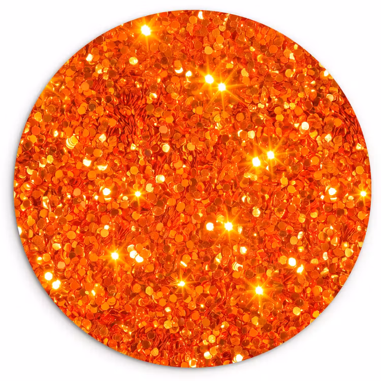 Wandcirkel - Glas - Glitter - Oranje - Abstract — 1