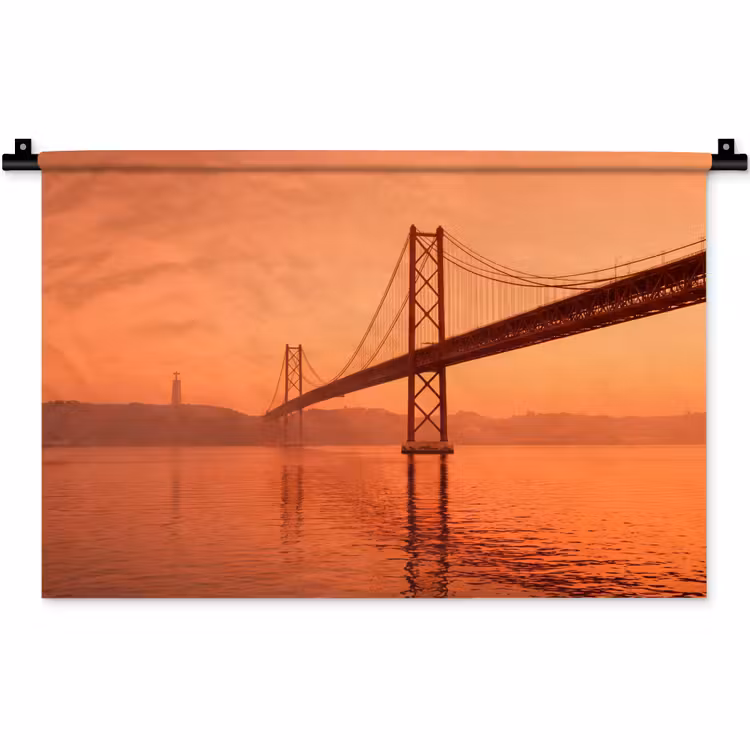Wandkleed - Brug - Water - Oranje — 1