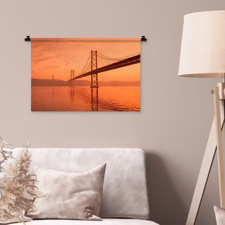 Wandkleed - Brug - Water - Oranje — 2