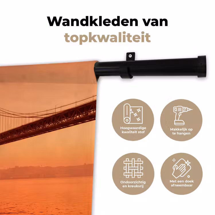 Wandkleed - Brug - Water - Oranje — 3
