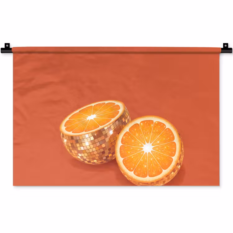Wandkleed - Fruit - Disco - Goud — 1