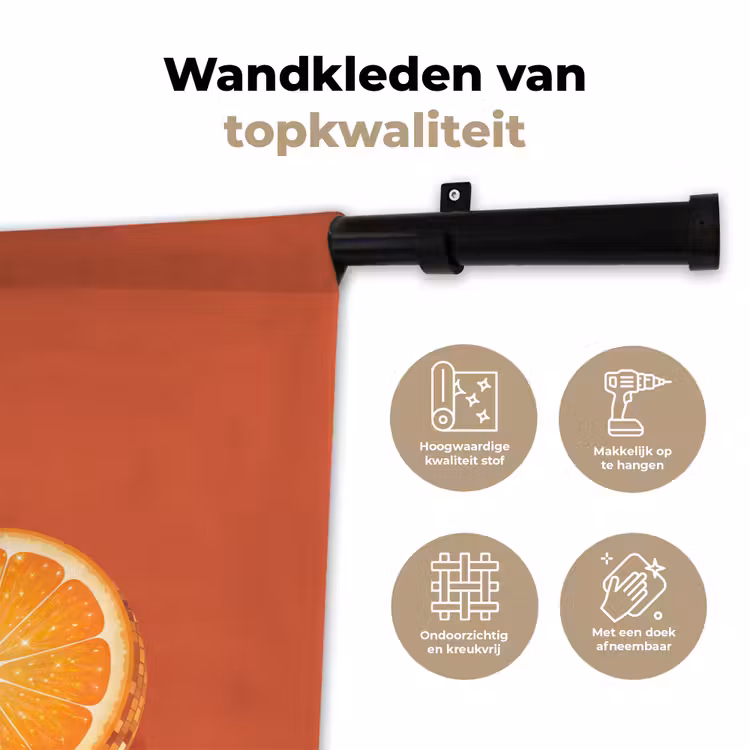Wandkleed - Fruit - Disco - Goud — 3