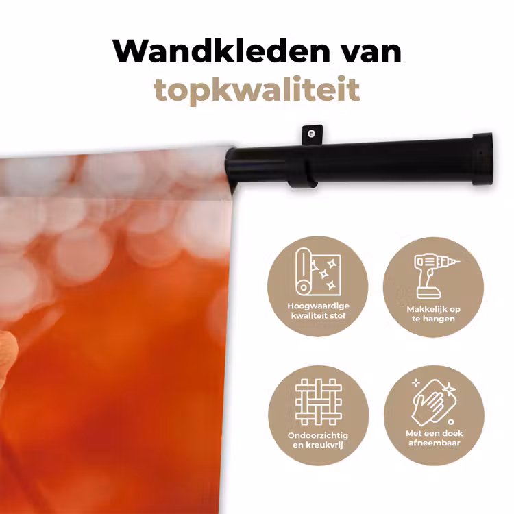 Wandkleed - Oranje bloem - Macro — 3