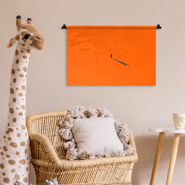 Wandkleed - Persoon - Schaduw - Oranje — 5