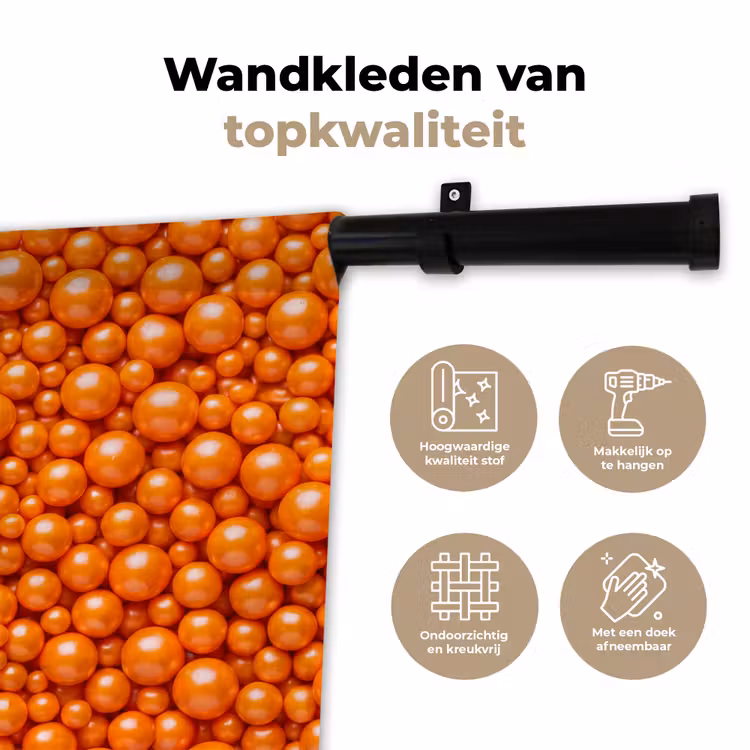 Wandkleed - Snoep - Oranje - Patroon — 3