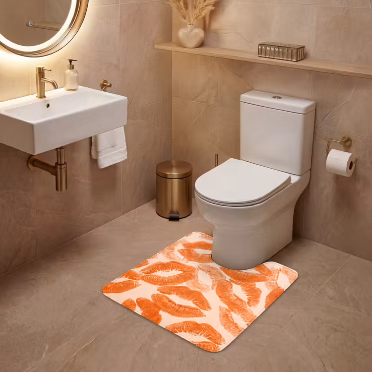 Wc Mat - Oranje kusafdrukken - Liefde — 3