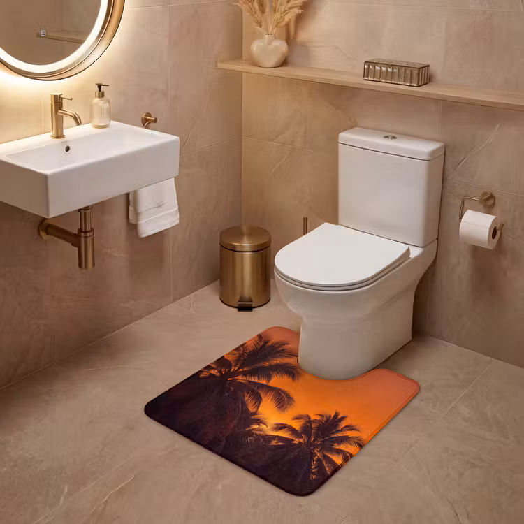 Wc Mat - Palmen - Zonsondergang - Oranje — 3