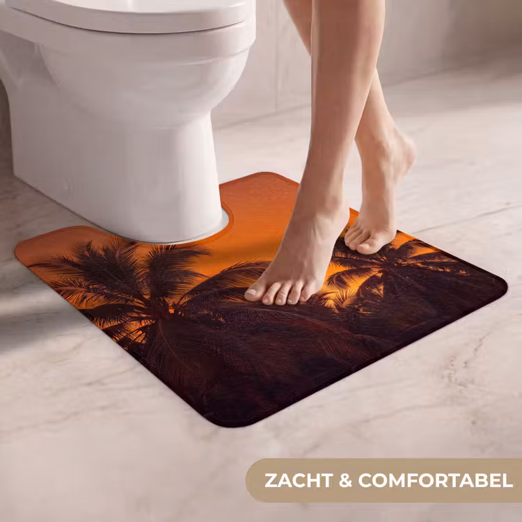 Wc Mat - Palmen - Zonsondergang - Oranje — 5