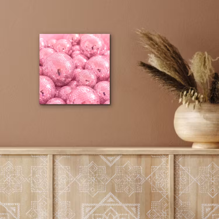 Aluminium schilderij - Roze disco ballen — 5