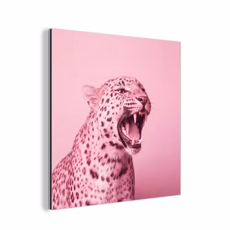Aluminium schilderij - Roze kat - Modern — 1