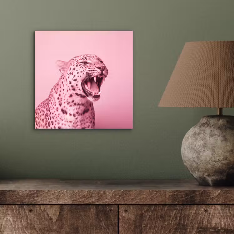 Aluminium schilderij - Roze kat - Modern — 3
