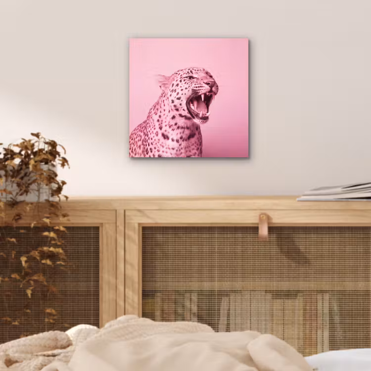 Aluminium schilderij - Roze kat - Modern — 4