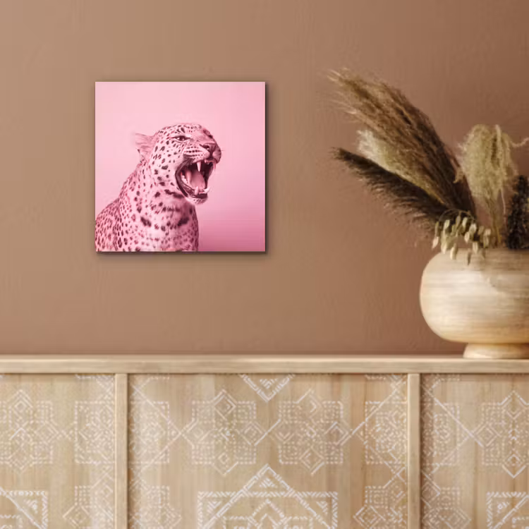 Aluminium schilderij - Roze kat - Modern — 5