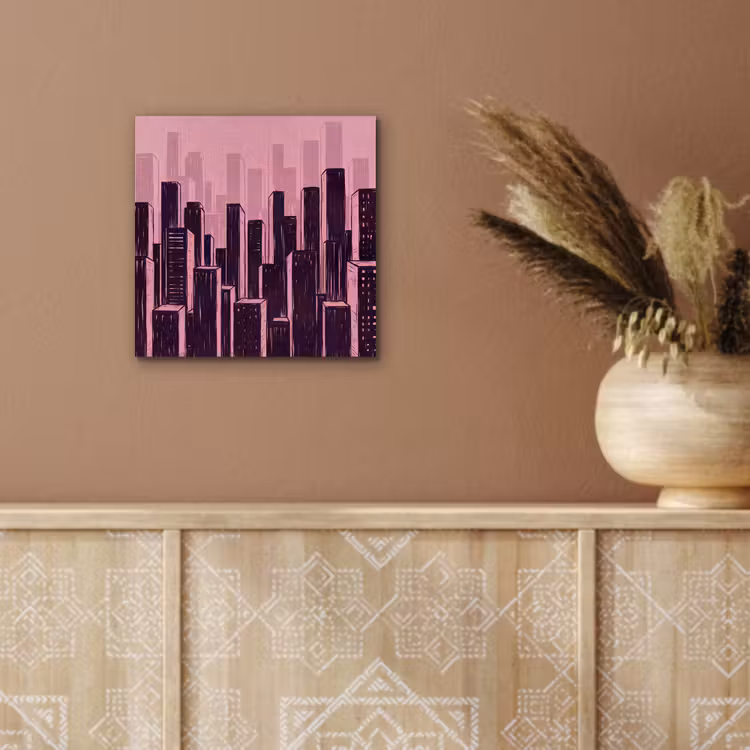 Aluminium schilderij - Stad - Abstract - Roze — 5