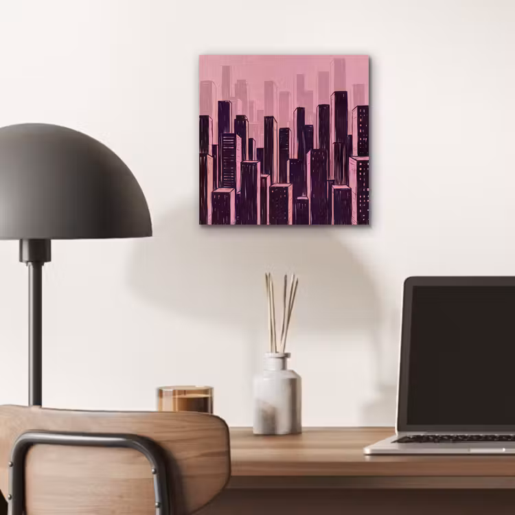 Aluminium schilderij - Stad - Abstract - Roze — 6