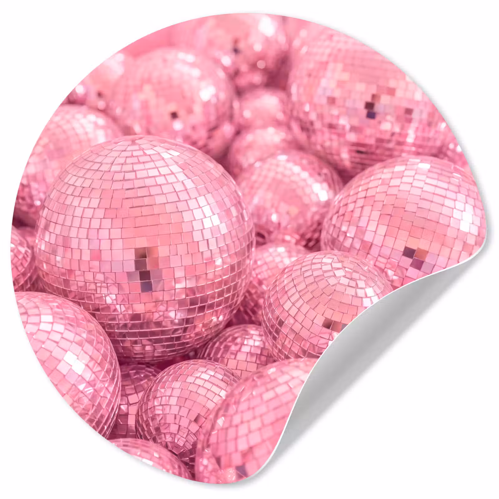 Behangcirkel - Roze disco ballen — 1