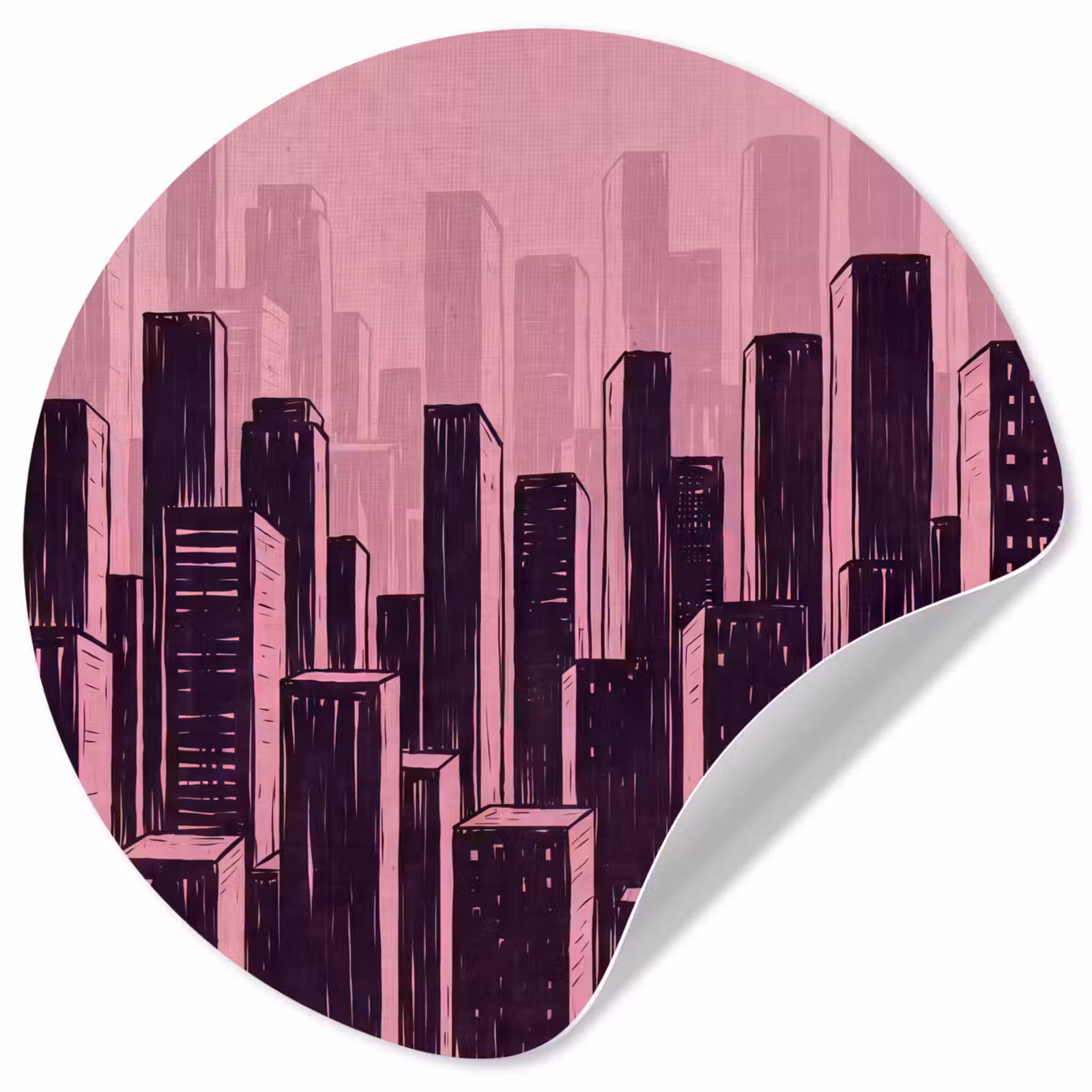 Behangcirkel - Stad - Abstract - Roze — 1