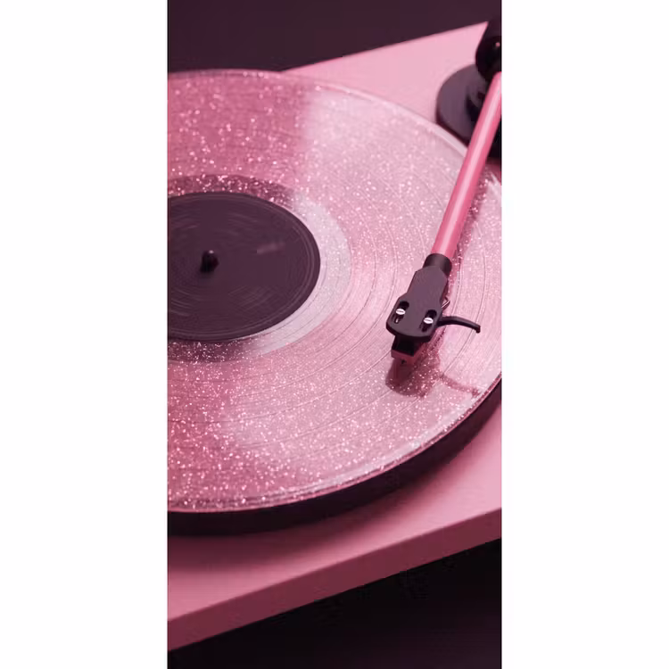 Behang - Platenspeler - Roze - Muziek — 2