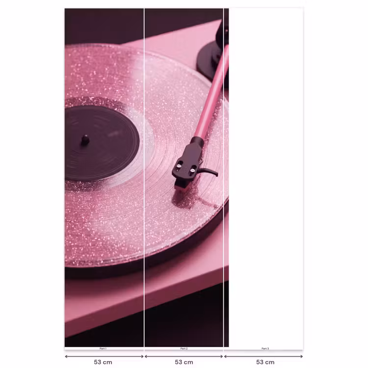 Behang - Platenspeler - Roze - Muziek — 6
