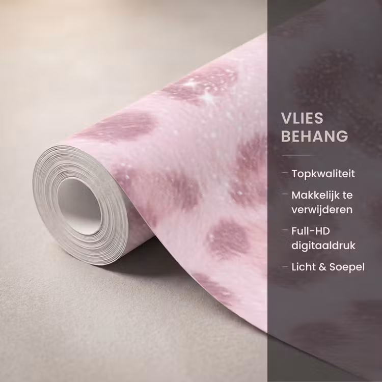 Behang - Roze dierenprint - Glitter β 3