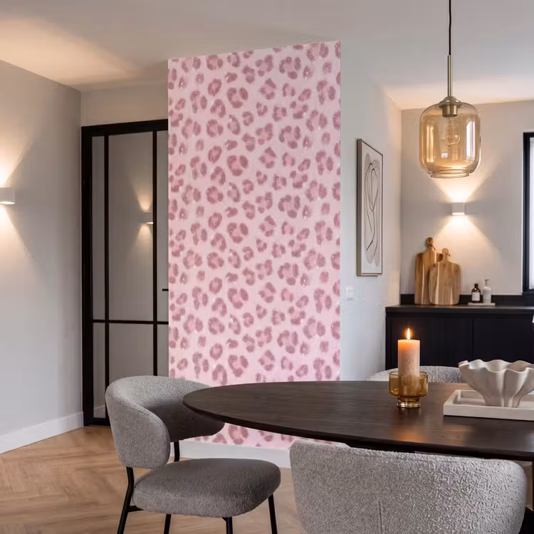 Behang - Roze dierenprint - Glitter β 5