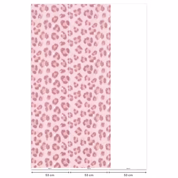 Behang - Roze dierenprint - Glitter β 6