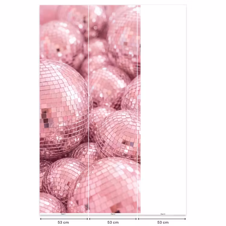 Behang - Roze disco ballen β 6