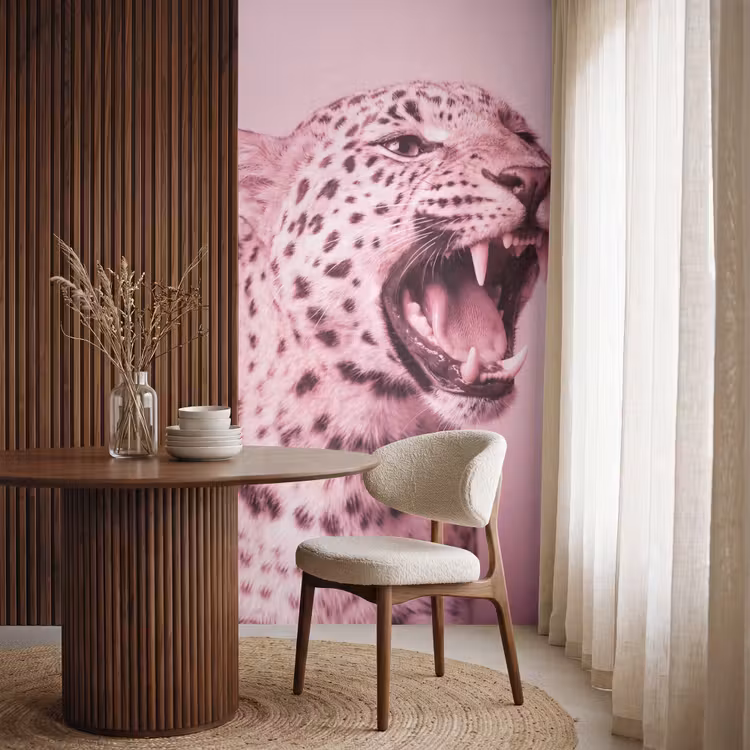 Behang - Roze kat - Modern β 4