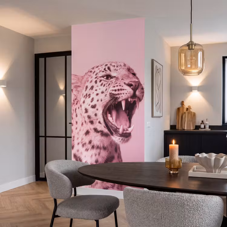 Behang - Roze kat - Modern β 5