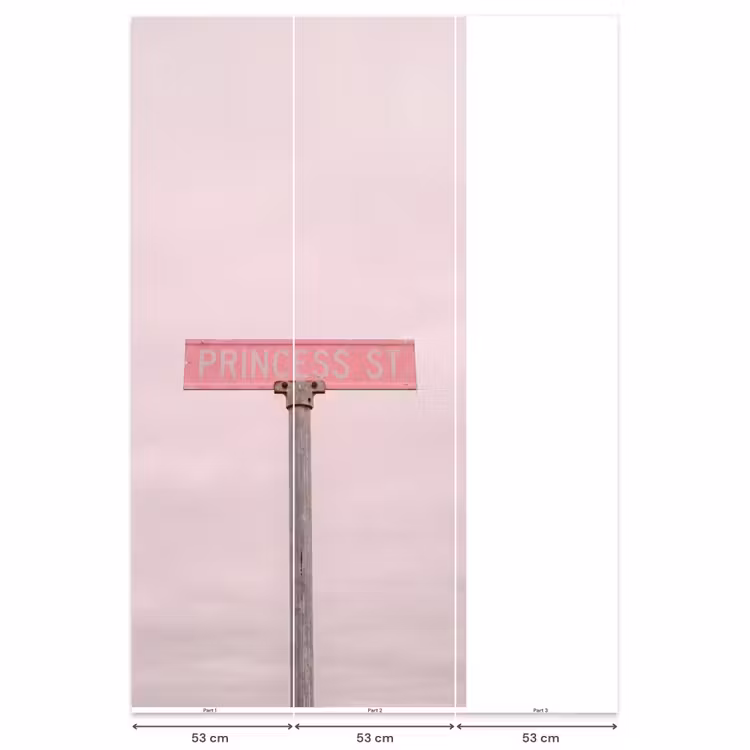 Behang - Roze straatnaambord - Stad — 6