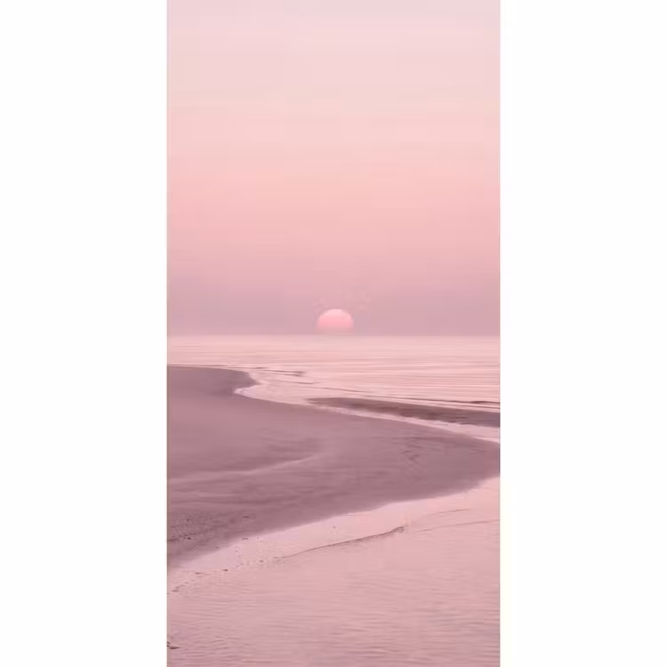 Behang - Roze zonsondergang - Strand — 2