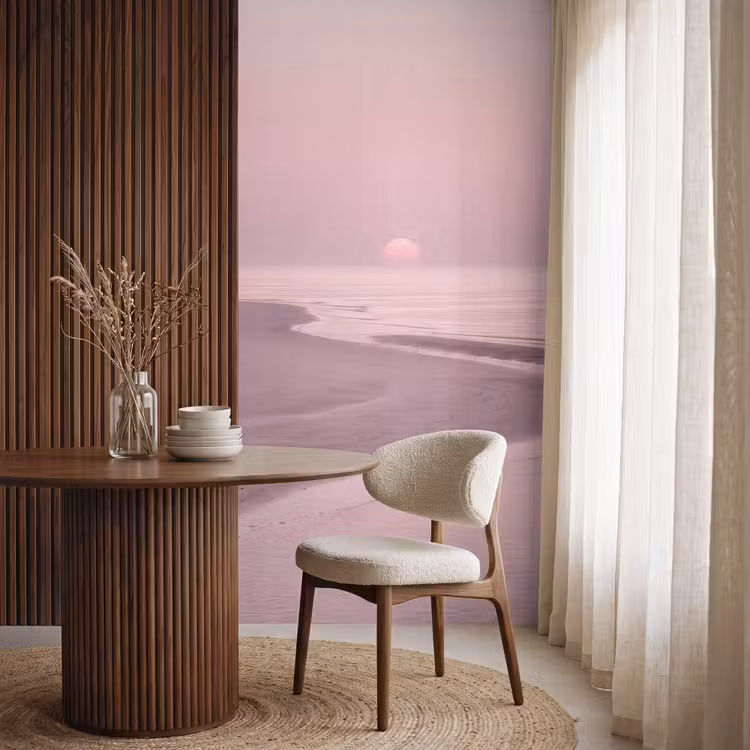 Behang - Roze zonsondergang - Strand — 4