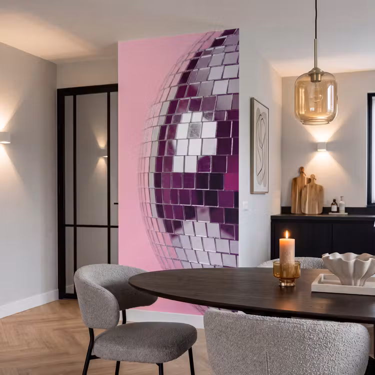 Behang - Spiegelbal - Zilver - Modern β 5