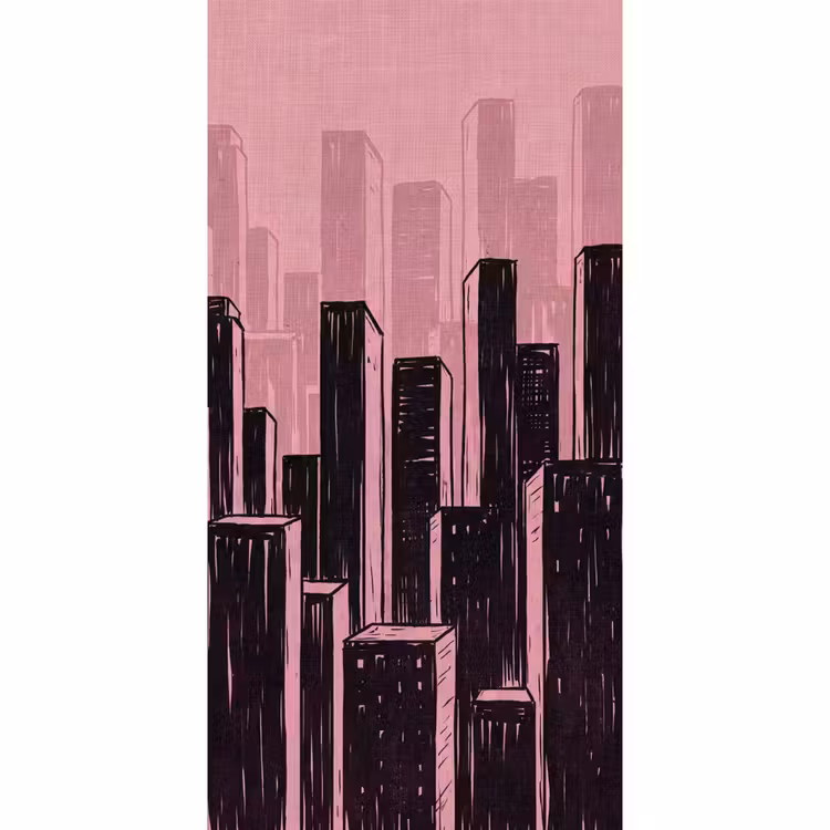Behang - Stad - Abstract - Roze β 2