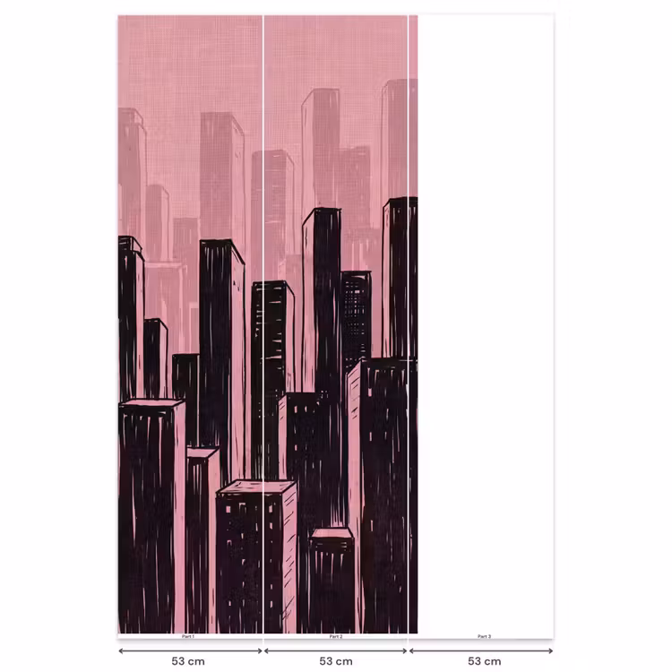 Behang - Stad - Abstract - Roze β 6