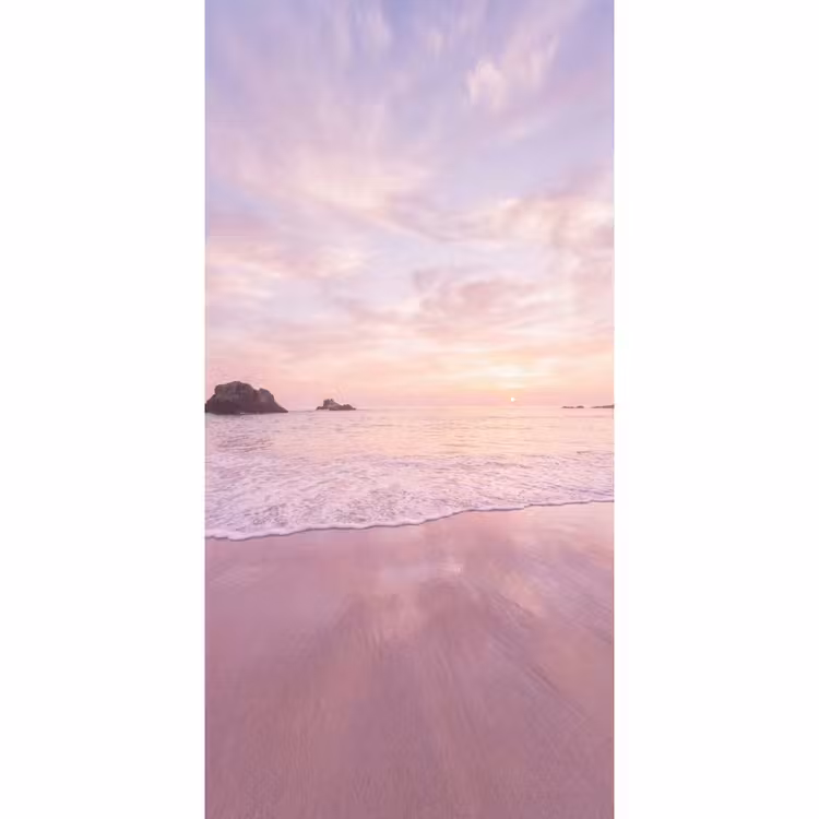 Behang - Strand - Zonsondergang - Roze — 2