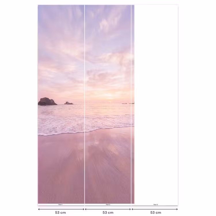 Behang - Strand - Zonsondergang - Roze — 6