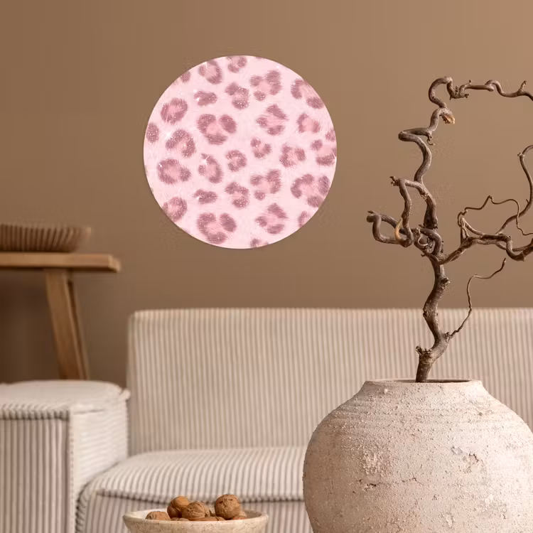 Behangcirkel - Roze dierenprint - Glitter — 2